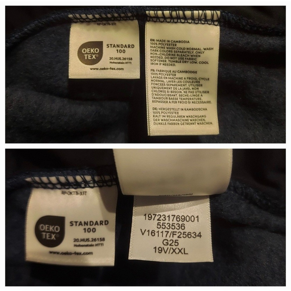 Lands End Mens Navy (Brushed) Sweater Fleece Snap Neck Pullover Jacket Size XXL❤ - Picture 8 of 12